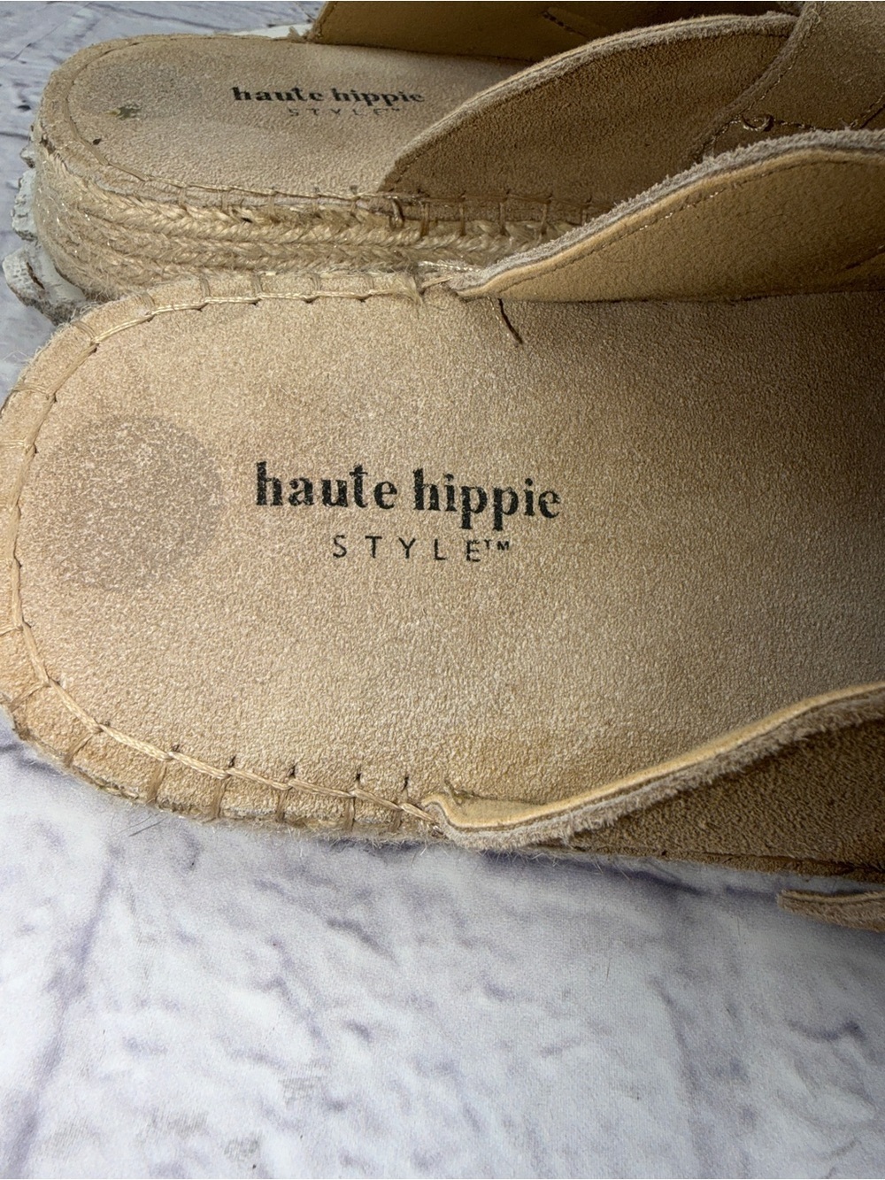 New Haute Hippie Aria 100% Suede Buckle Espadrille Mule Clogs Women's Size 9.5 - Picture 6 of 8